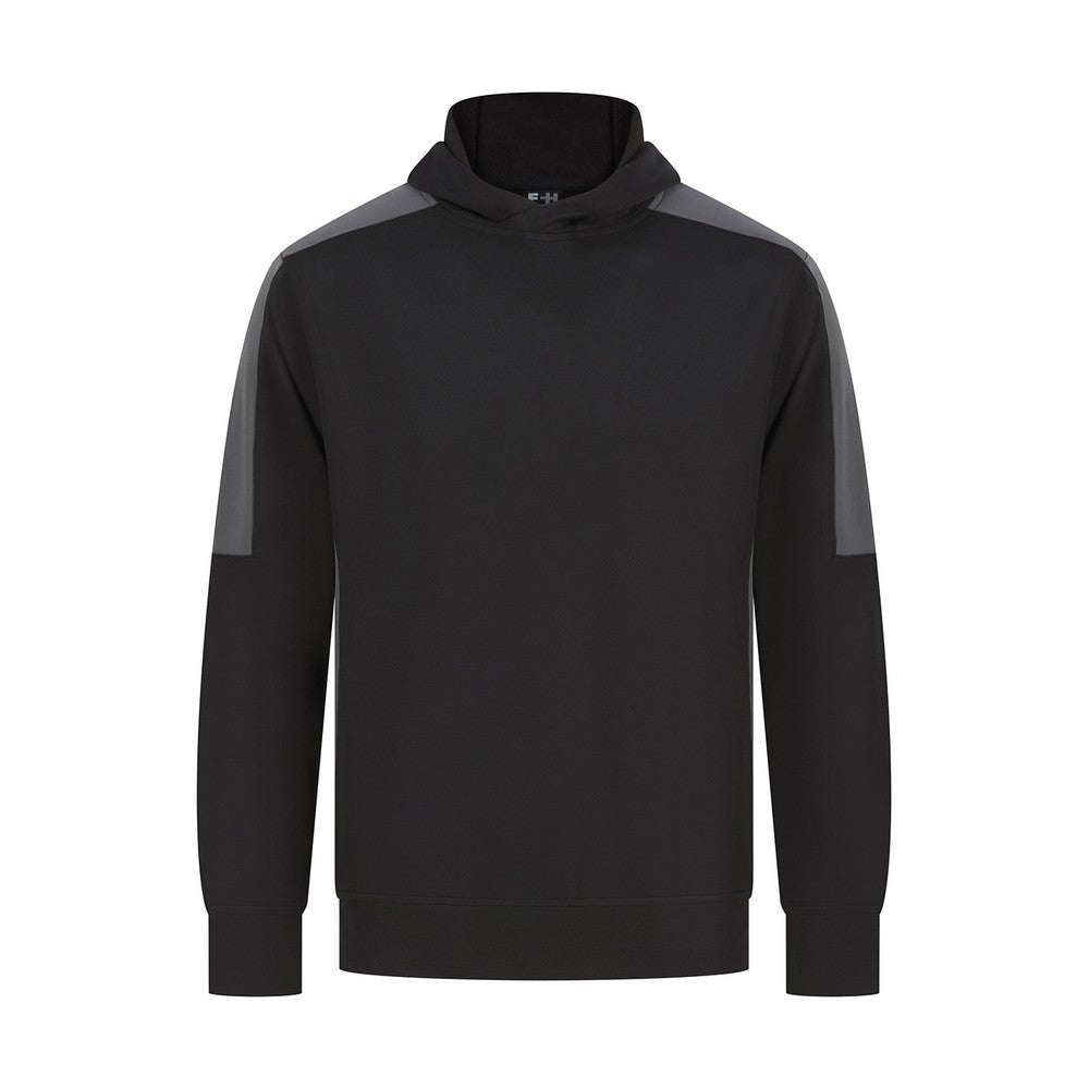 Black-Gunmetal Grey - Front - Finden & Hales Unisex Adult Contrast Panel Hoodie
