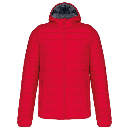 Red - Front - Kariban Mens Lightweight Hooded Padded Jacket
