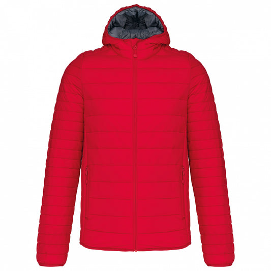 Red - Front - Kariban Mens Lightweight Hooded Padded Jacket