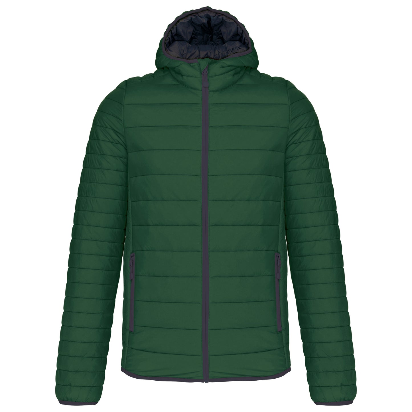 Forest Green - Front - Kariban Mens Lightweight Hooded Padded Jacket