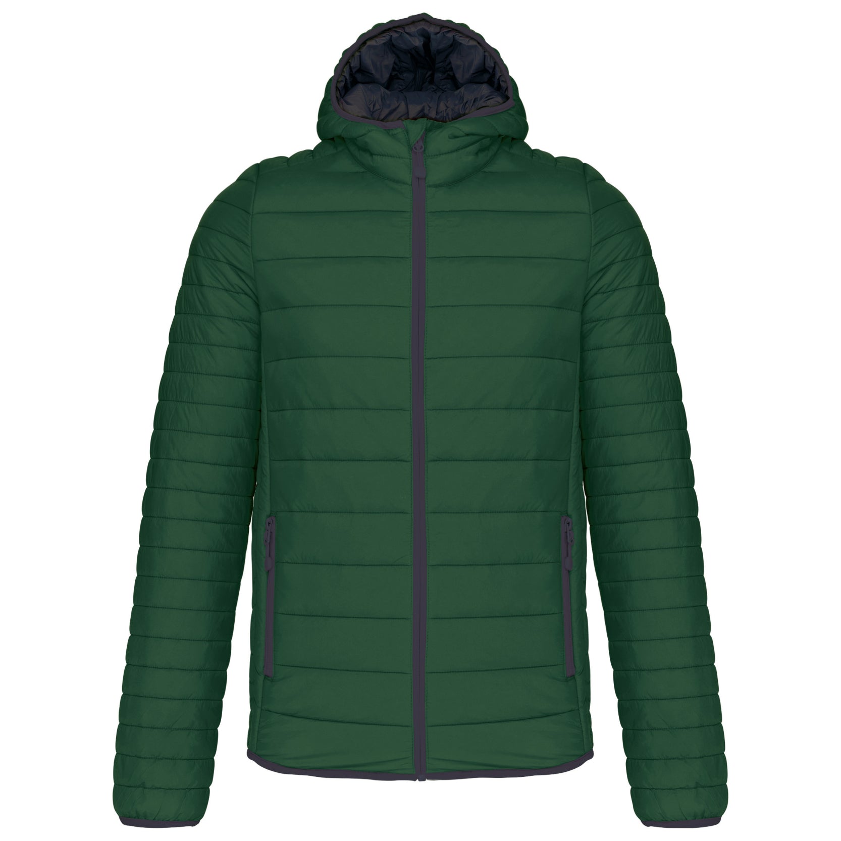 Forest Green - Front - Kariban Mens Lightweight Hooded Padded Jacket