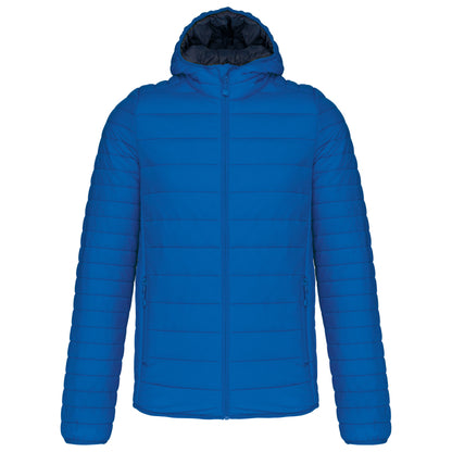 Light Royal Blue - Front - Kariban Mens Lightweight Hooded Padded Jacket