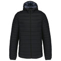 Black - Front - Kariban Mens Lightweight Hooded Padded Jacket