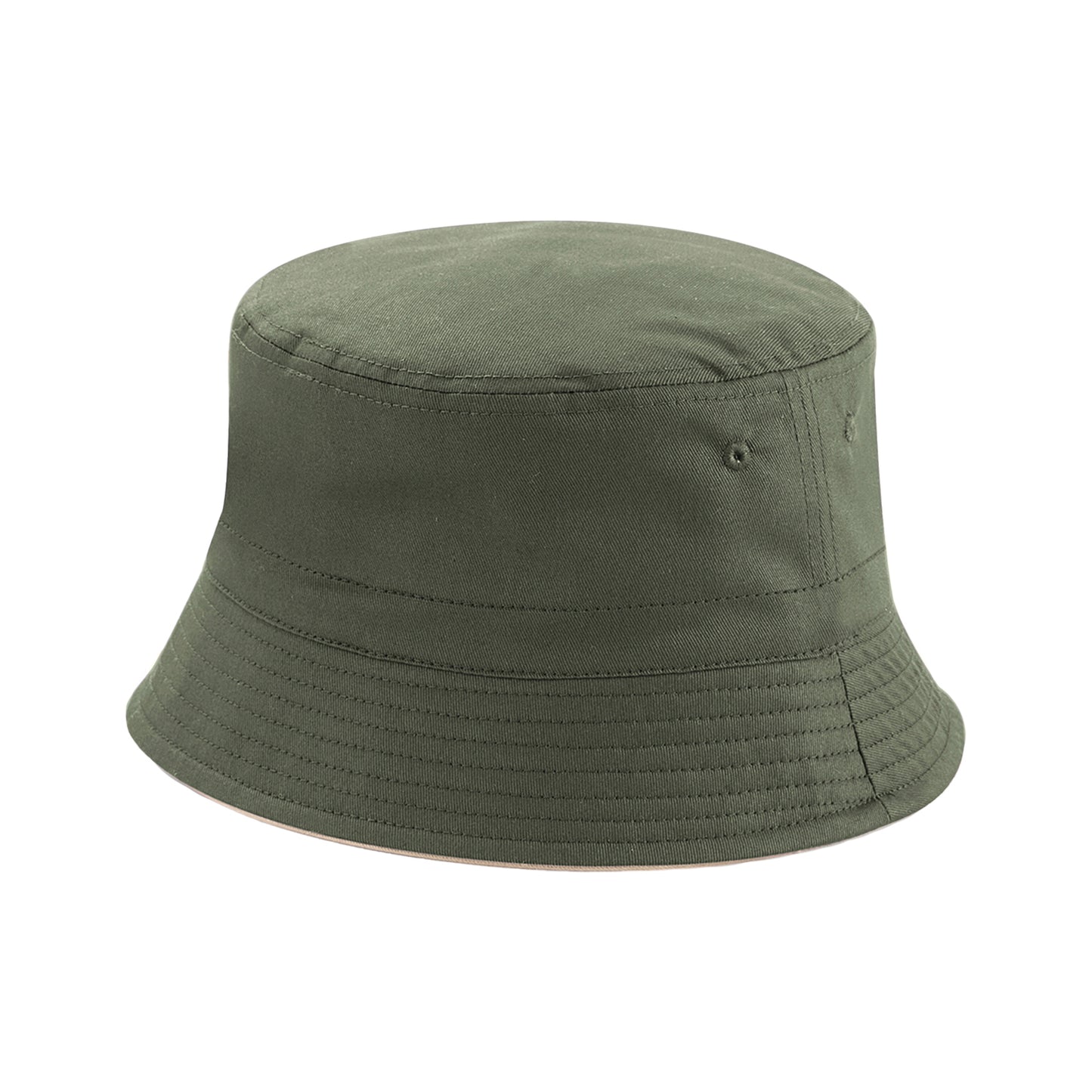 Olive-Stone - Front - Beechfield Reversible Bucket Hat