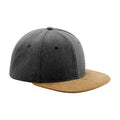 Vintage Black - Front - Beechfield Faux Suede Baseball Cap