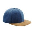 Denim Blue - Front - Beechfield Faux Suede Baseball Cap