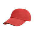 Red-Black - Front - Result Mens Heavy Brushed Cotton Sandwich Peak Baseball Cap