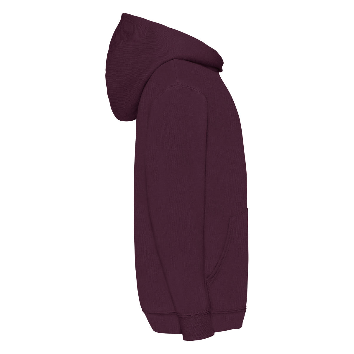 Burgundy - Side - Fruit Of The Loom Childrens-Kids Classic Hooded Sweatshirt