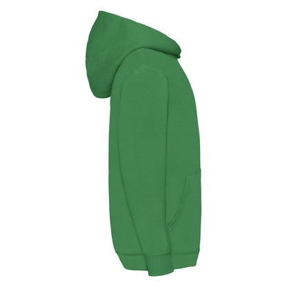 Kelly Green - Side - Fruit Of The Loom Childrens-Kids Classic Hooded Sweatshirt