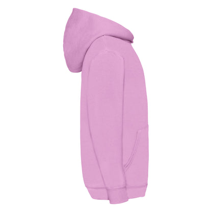 Light Pink - Side - Fruit Of The Loom Childrens-Kids Classic Hooded Sweatshirt