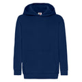 Navy - Front - Fruit of the Loom Childrens-Kids Classic Hooded Sweatshirt