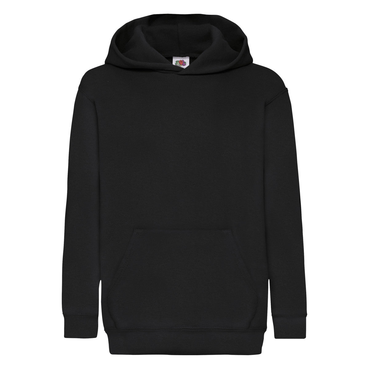 Black - Front - Fruit Of The Loom Childrens-Kids Classic Hooded Sweatshirt