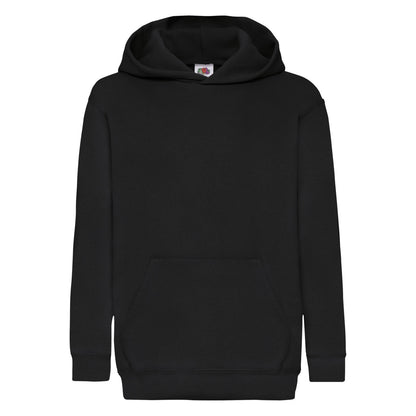 Black - Front - Fruit Of The Loom Childrens-Kids Classic Hooded Sweatshirt