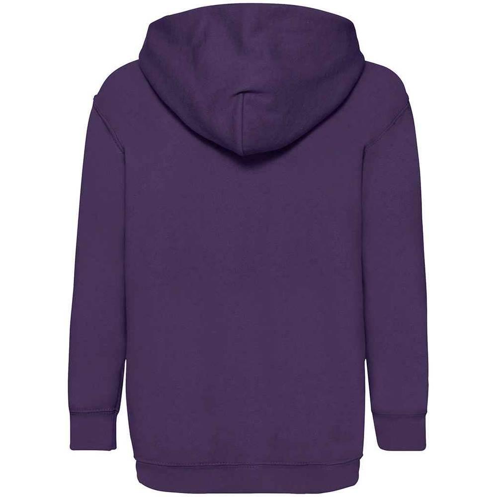 Purple - Back - Fruit Of The Loom Childrens-Kids Classic Hooded Sweatshirt