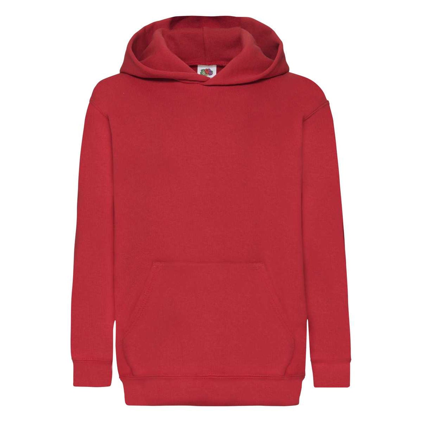 Red - Front - Fruit Of The Loom Childrens-Kids Classic Hooded Sweatshirt
