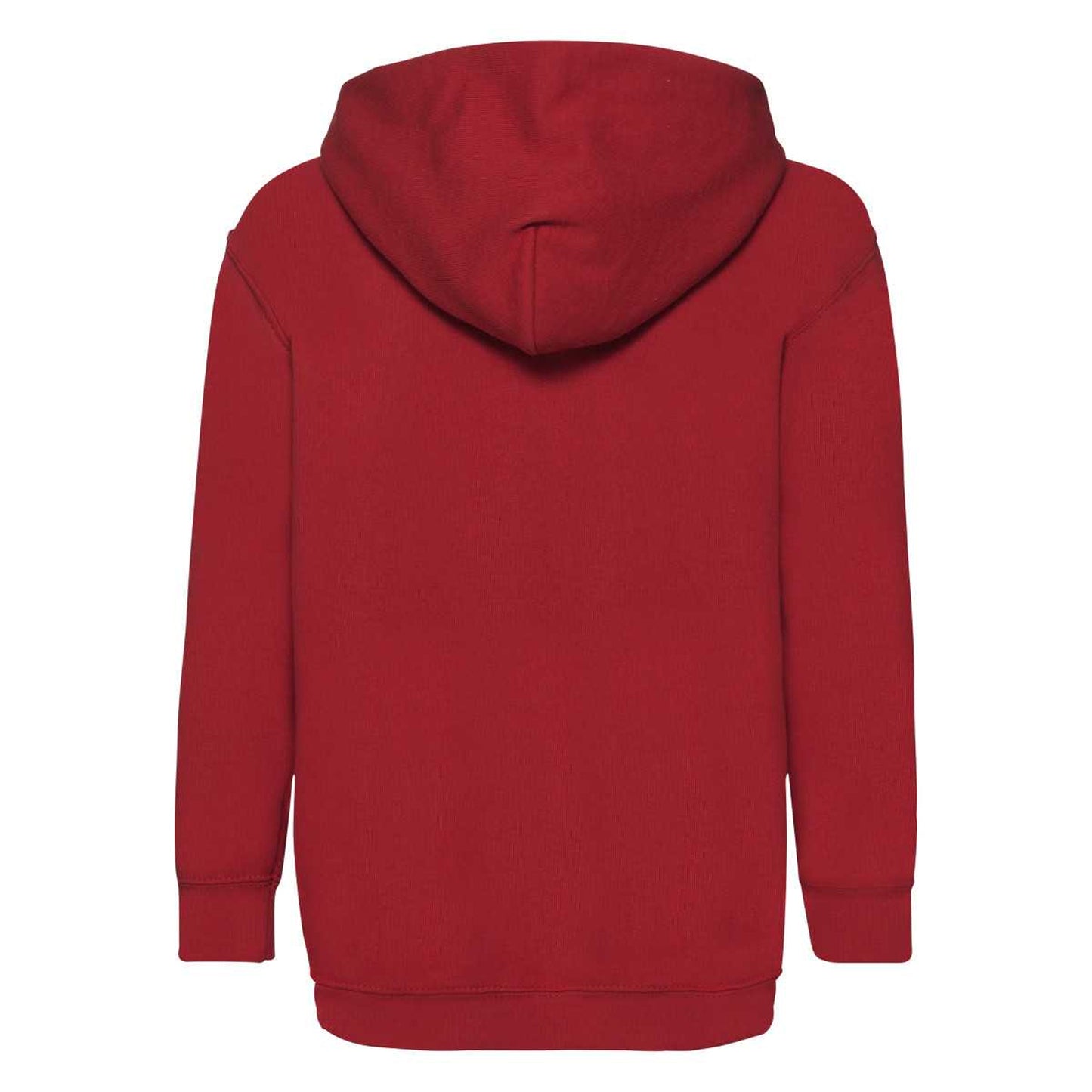 Red - Back - Fruit Of The Loom Childrens-Kids Classic Hooded Sweatshirt