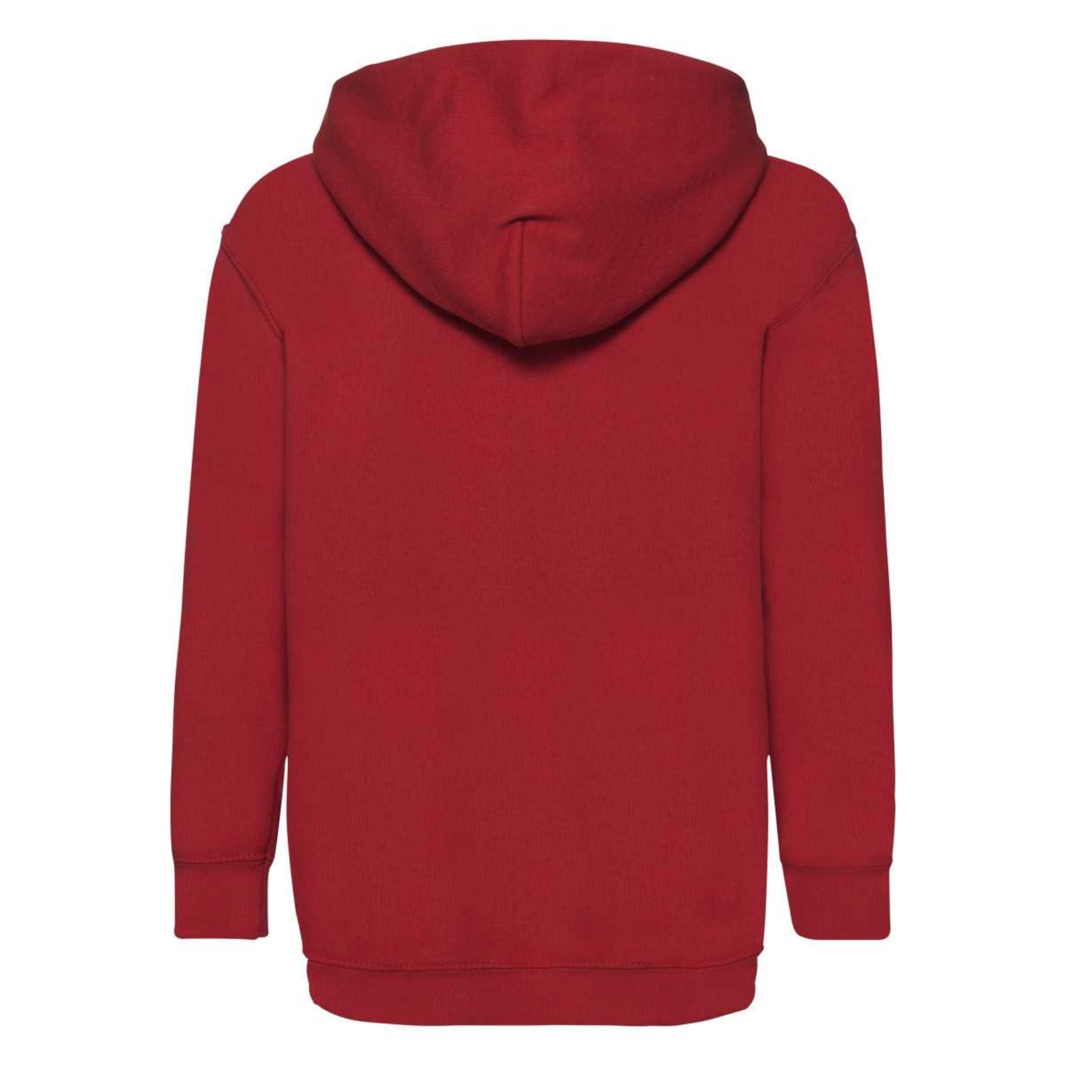Red - Back - Fruit Of The Loom Childrens-Kids Classic Hooded Sweatshirt