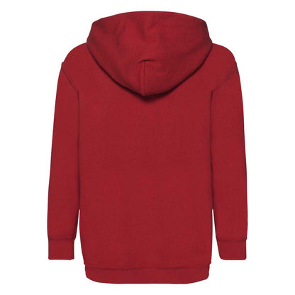 Red - Back - Fruit Of The Loom Childrens-Kids Classic Hooded Sweatshirt