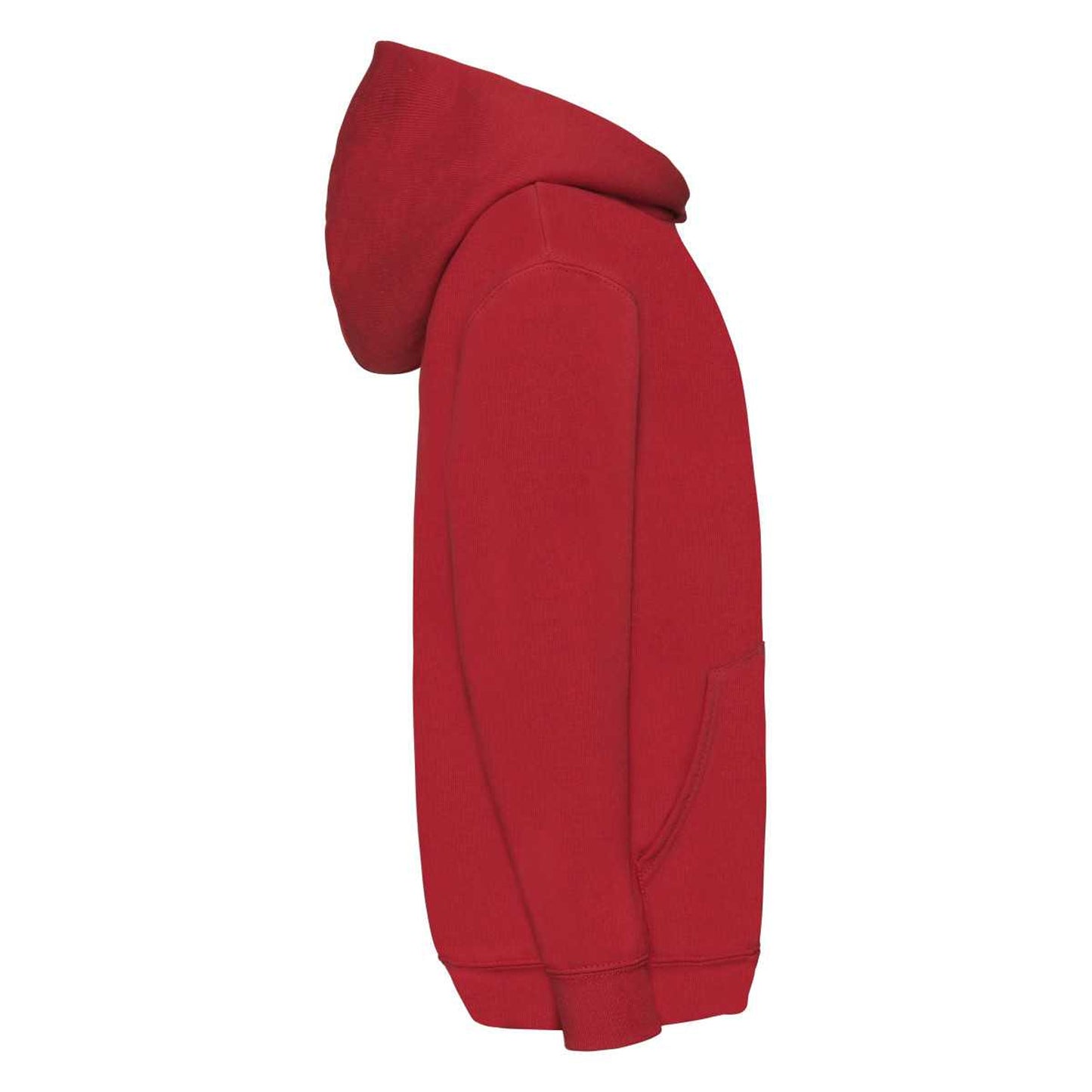 Red - Side - Fruit Of The Loom Childrens-Kids Classic Hooded Sweatshirt
