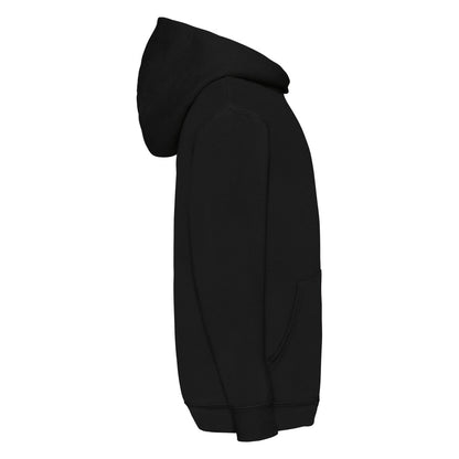 Black - Side - Fruit Of The Loom Childrens-Kids Classic Hooded Sweatshirt