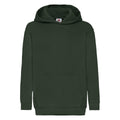 Bottle Green - Front - Fruit of the Loom Childrens-Kids Classic Hooded Sweatshirt