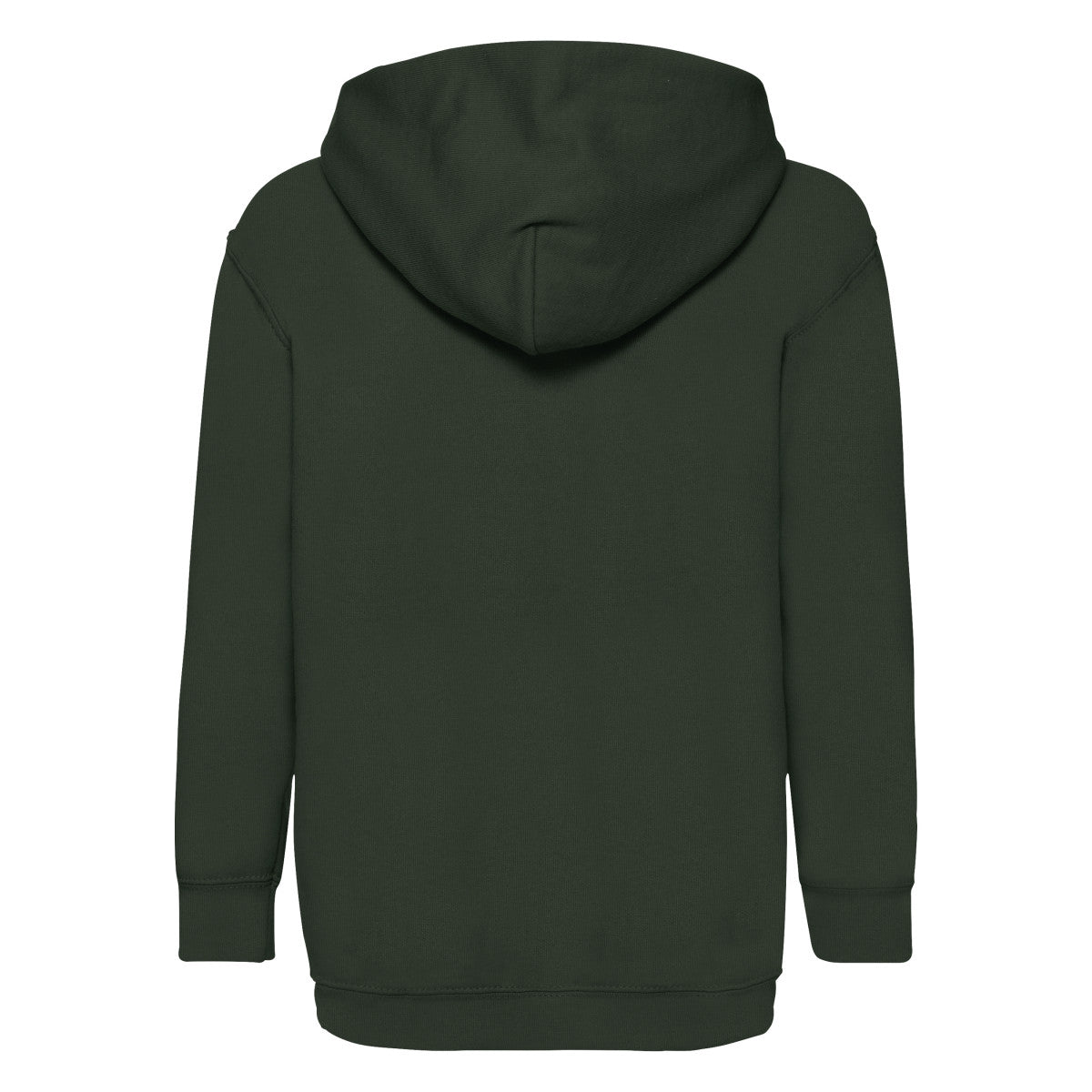 Bottle Green - Back - Fruit Of The Loom Childrens-Kids Classic Hooded Sweatshirt