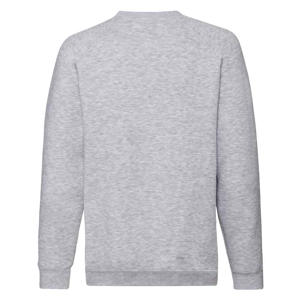 Heather Grey - Back - Fruit of the Loom Childrens-Kids Premium Heather Raglan Sweatshirt