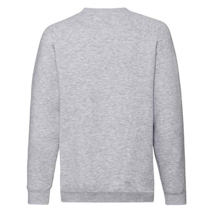 Heather Grey - Back - Fruit of the Loom Childrens-Kids Premium Heather Raglan Sweatshirt