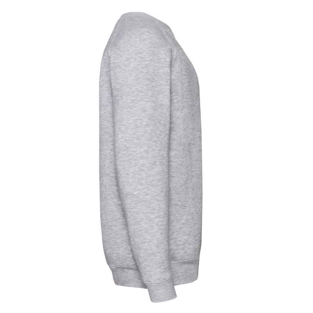 Heather Grey - Side - Fruit of the Loom Childrens-Kids Premium Heather Raglan Sweatshirt