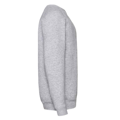 Heather Grey - Side - Fruit of the Loom Childrens-Kids Premium Heather Raglan Sweatshirt