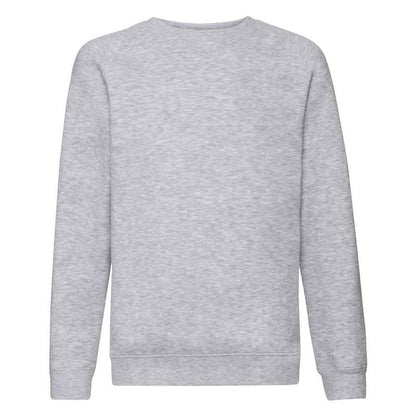 Heather Grey - Front - Fruit of the Loom Childrens-Kids Premium Heather Raglan Sweatshirt