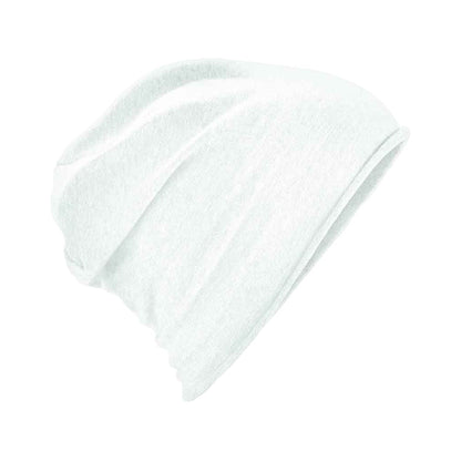 White - Front - Beechfield Jersey Beanie