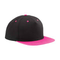 Black-Fuchsia - Front - Beechfield Contrast 5 Panel Snapback Cap