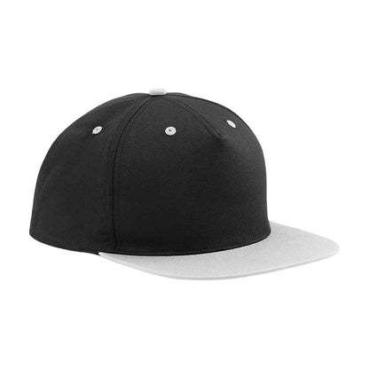 Black-Grey - Front - Beechfield Contrast 5 Panel Snapback Cap