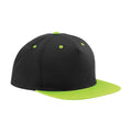 Black-Lime Green - Front - Beechfield Contrast 5 Panel Snapback Cap