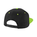 Black-Lime Green - Back - Beechfield Contrast 5 Panel Snapback Cap