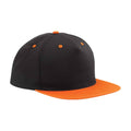 Black-Orange - Front - Beechfield Contrast 5 Panel Snapback Cap