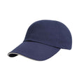 Navy-White - Front - Result Headwear Childrens-Kids Heavy Brushed Cotton Low Profile Baseball Cap