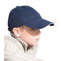 Navy-White - Back - Result Headwear Childrens-Kids Heavy Brushed Cotton Low Profile Baseball Cap