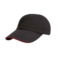 Black-Red - Front - Result Headwear Childrens-Kids Heavy Brushed Cotton Low Profile Baseball Cap