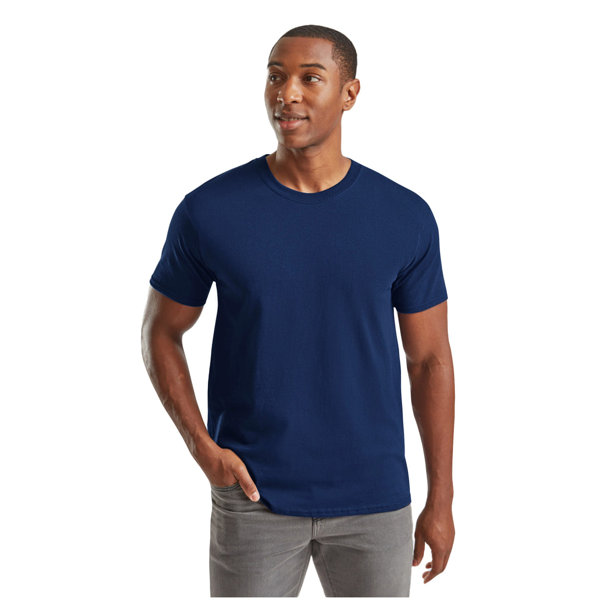 Navy - Side - Fruit Of The Loom Unisex Adult Heavy Cotton T-Shirt