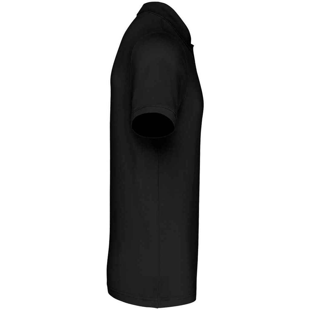 Black - Side - Kariban Mens Pique Polo Shirt
