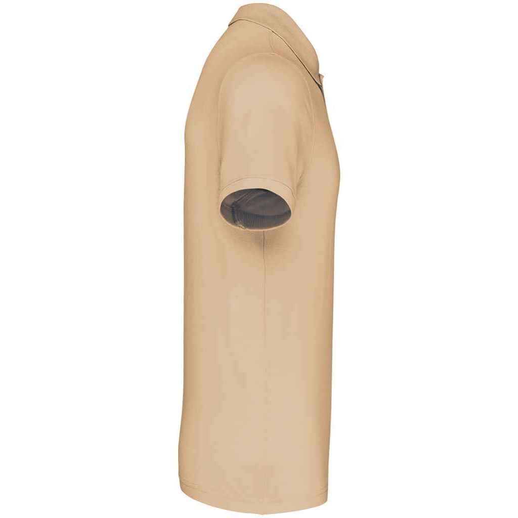 Light Sand - Side - Kariban Mens Pique Polo Shirt