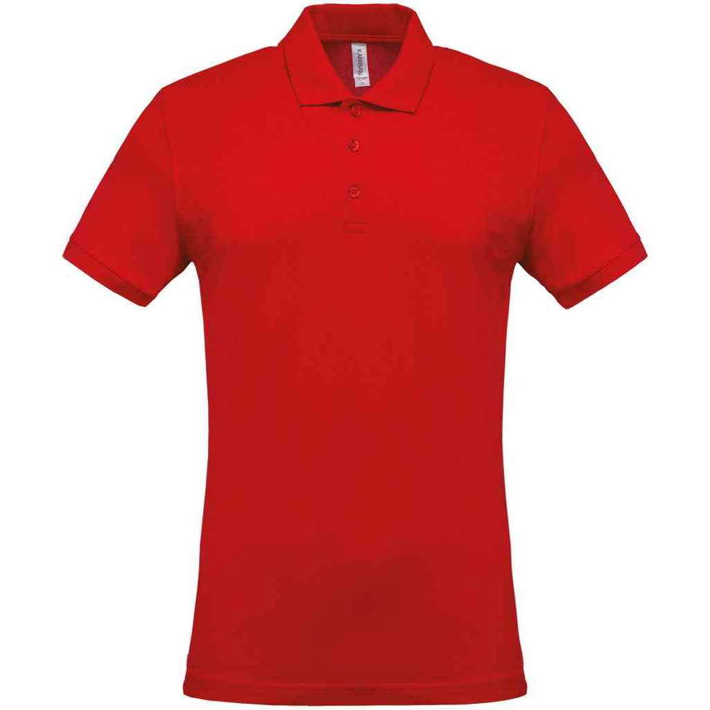 Red - Front - Kariban Mens Pique Polo Shirt