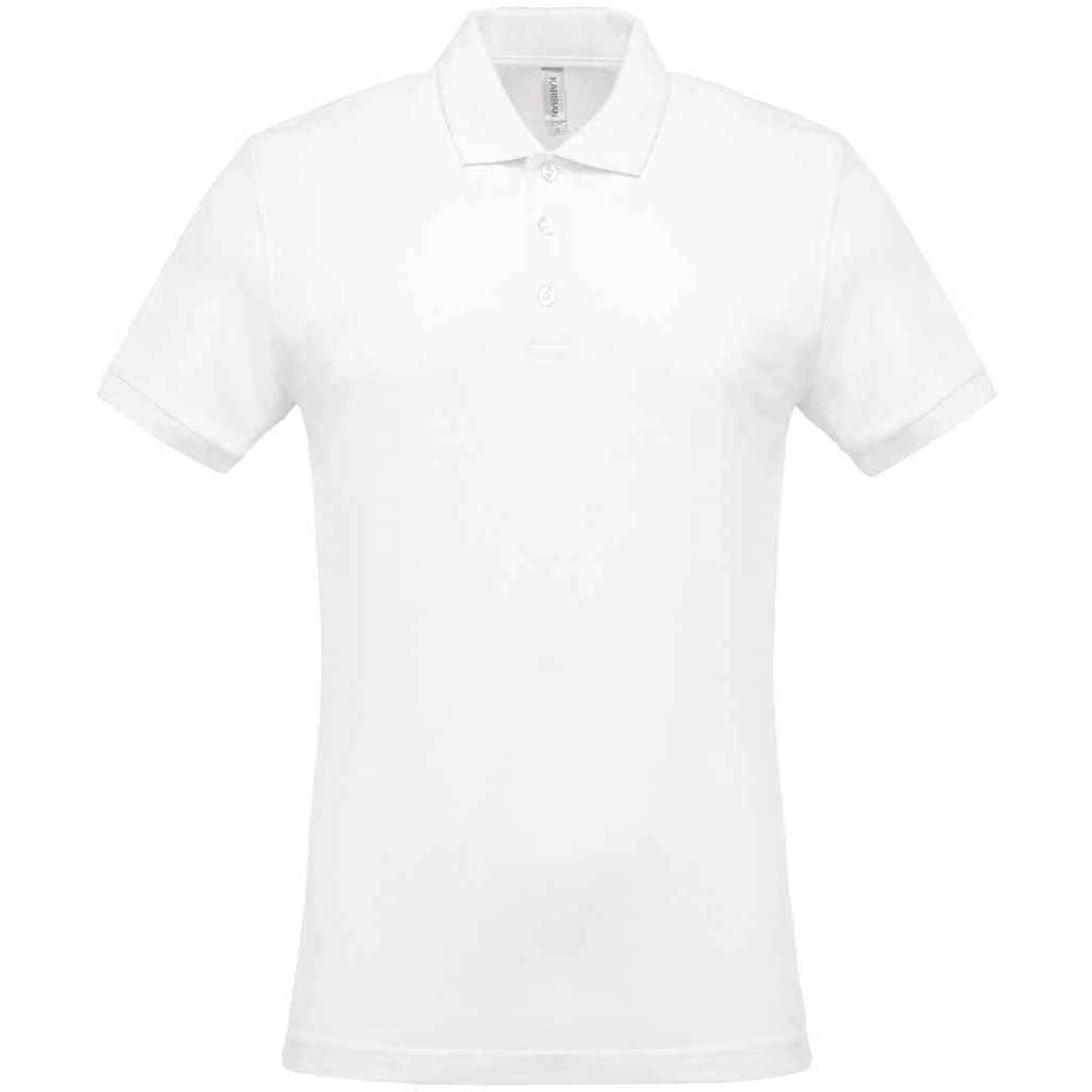 White - Front - Kariban Mens Pique Polo Shirt