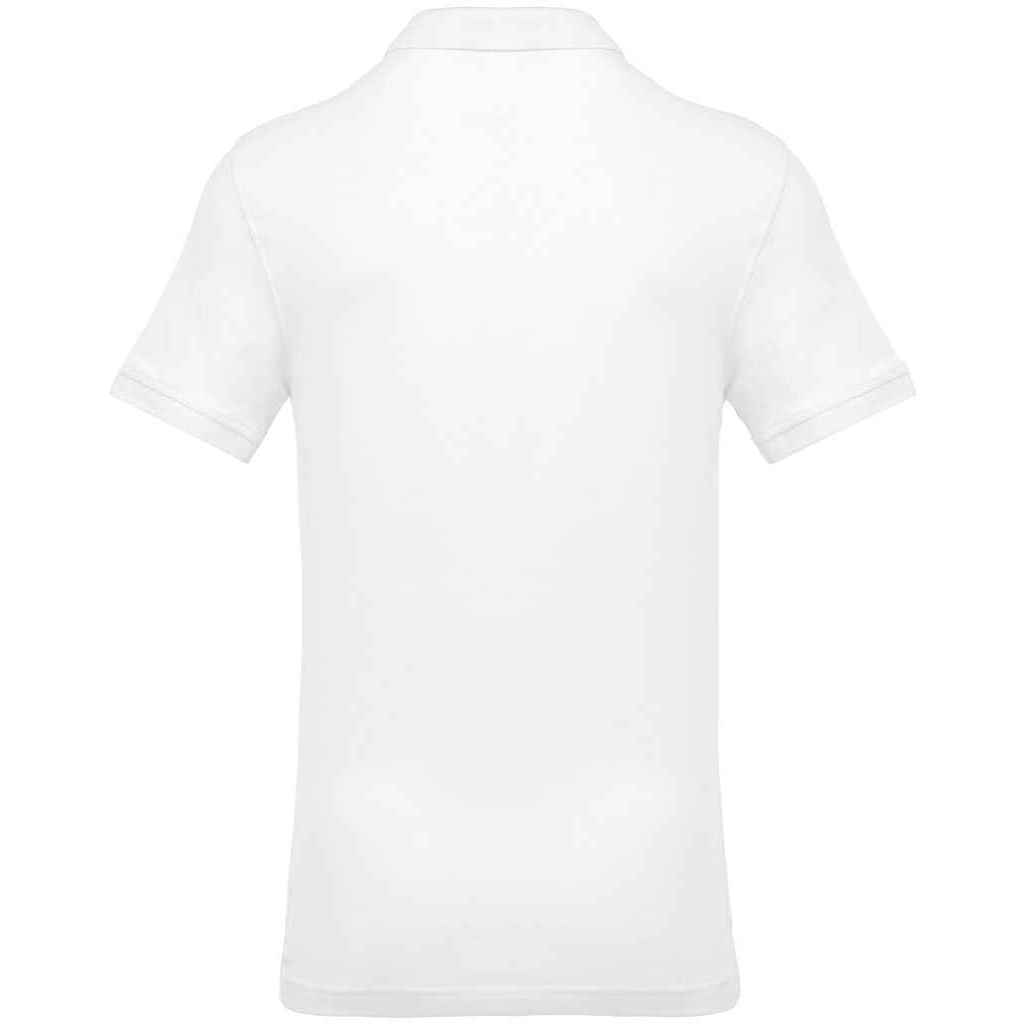 White - Back - Kariban Mens Pique Polo Shirt