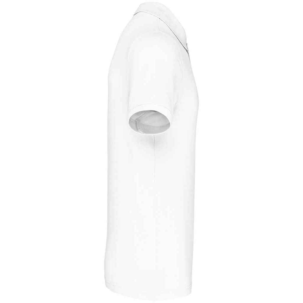 White - Side - Kariban Mens Pique Polo Shirt