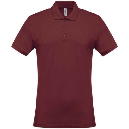 Wine - Front - Kariban Mens Pique Polo Shirt