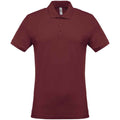 Wine - Front - Kariban Mens Pique Polo Shirt