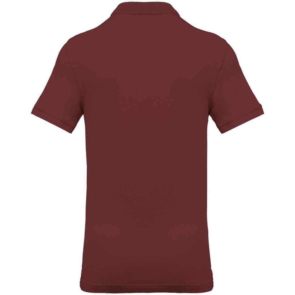 Wine - Back - Kariban Mens Pique Polo Shirt